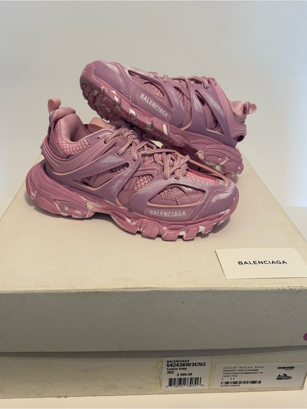 Balenciaga Track Sneakers Faded Pink EU 35 Platform Trainer Runners Size 5
